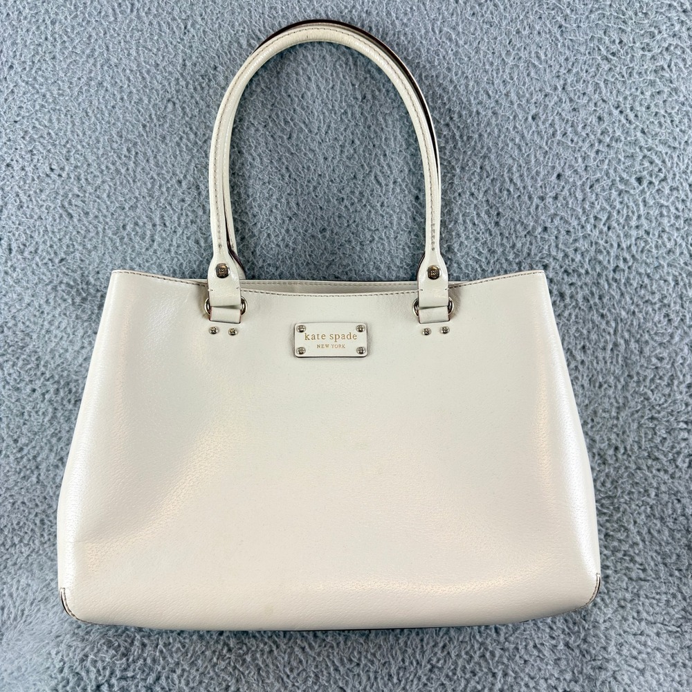 Kate Spade‎ Wellesley Quinn Satchel Women's Medium Cream Leather Shoulder Bag